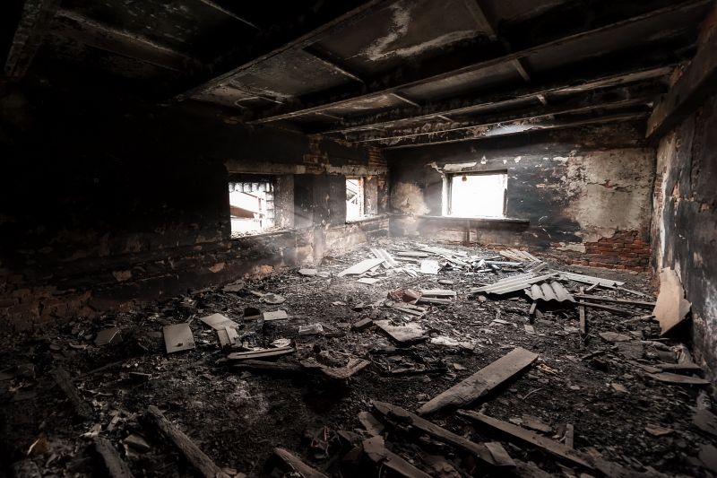 Inside of a Smoke-affected Room